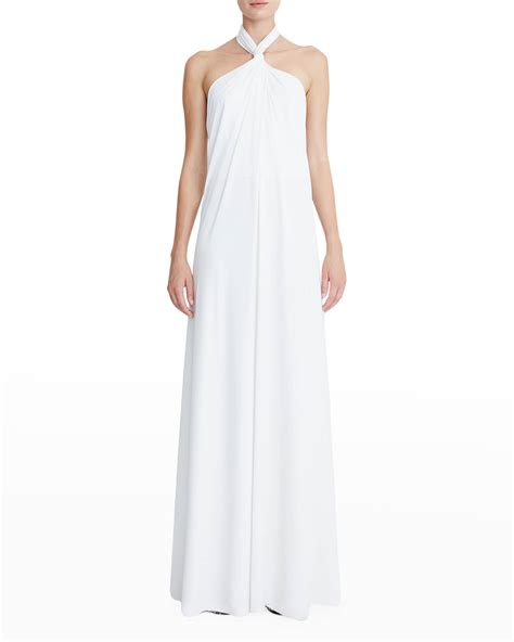 Halston Lilah Twisted Halter Neck Gown Neiman Marcus