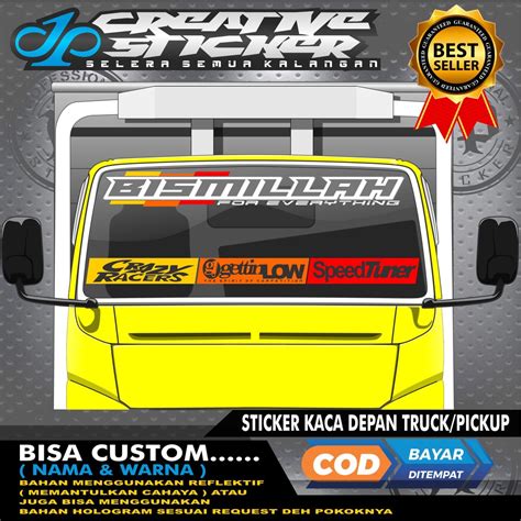 Jual STICKER KACA DEPAN TRUCK PICKUP ATAS DAN BAWAH BISA CUSTOM