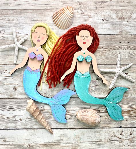 Set Of 4 Diy Mermaids Turquoise Valentine