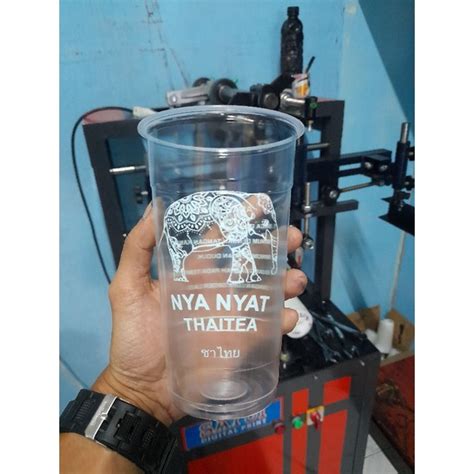 Jual Sablon Gelas Cup 18oz Datar 22 Datar Atau Oval 2 3hari Shopee