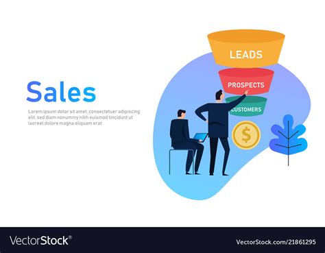 Sales Funnel Business Concept Of Leads Prospects Vector Image