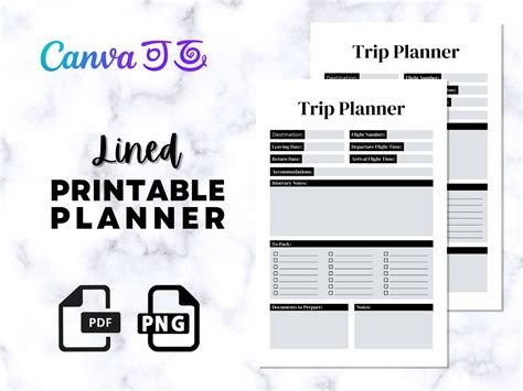 Lined Itinerary Planner Graphic by DesignScape Arts · Creative Fabrica