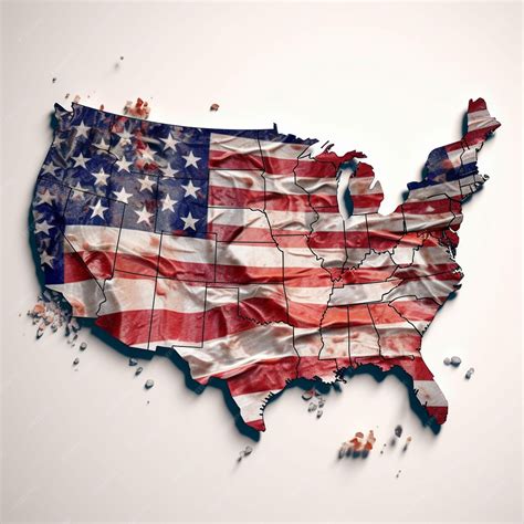 Premium AI Image | USA 3d map america 3d map american country map
