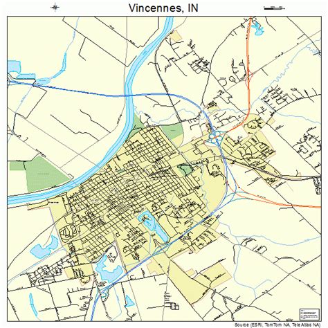 Vincennes Indiana Street Map 1879208