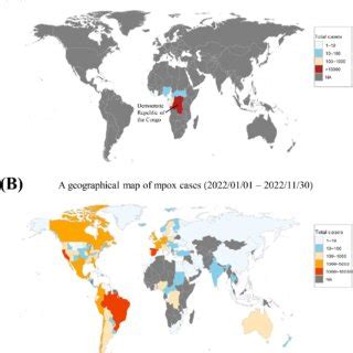 A Geographical Map Of Mpox Cases A The Total Number Of Mpox Cases