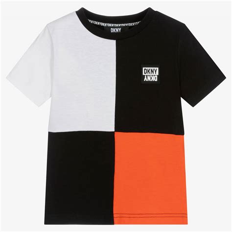 DKNY - Boys Black Colourblock Logo T-Shirt | Childrensalon Outlet