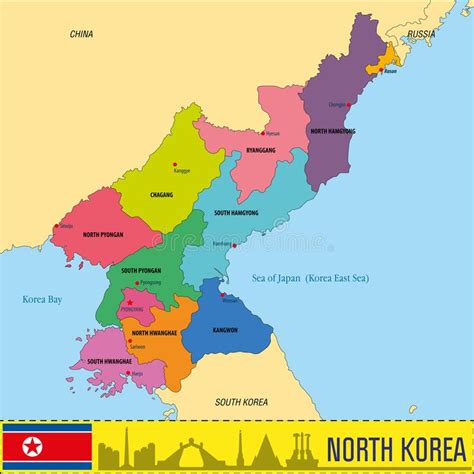 Mapa Vectorial Pol Tico De Corea Del Norte Ilustraci N Del Vector