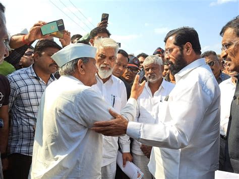 Chief Minister Eknath Shinde Today Inspected The Crops Affected By