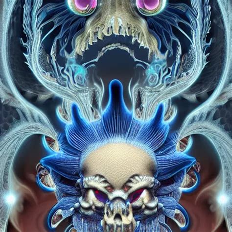 Krea 3 D Demon Close Up Frontal View Portrait Astral With Ram