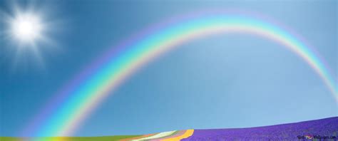 Landscape with rainbow 2K wallpaper download