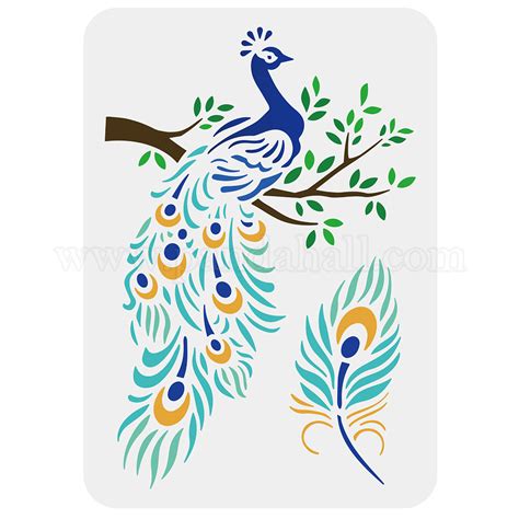 Shop FINGERINSPIRE Peacock Stencils For Painting 29 7x21cm Reusable