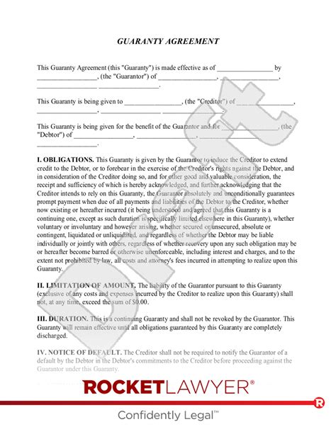 Guarantor Agreement Template