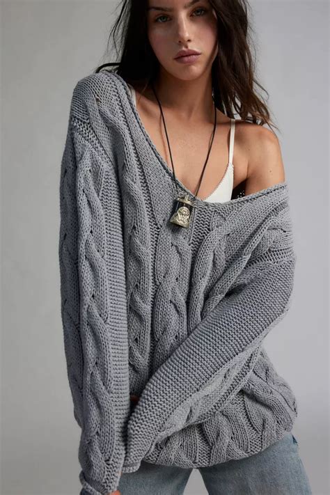 Bdg Skylar Oversized Cable Knit Sweater Urban Outfitters