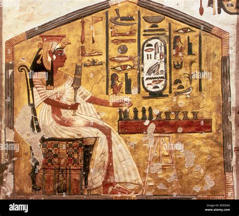 La Reina Nefertari Jugando Senet La Tumba De Nefertari Esposa Del