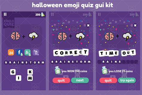 Halloween Emoji Quiz Words Game Gui | GameDev Market