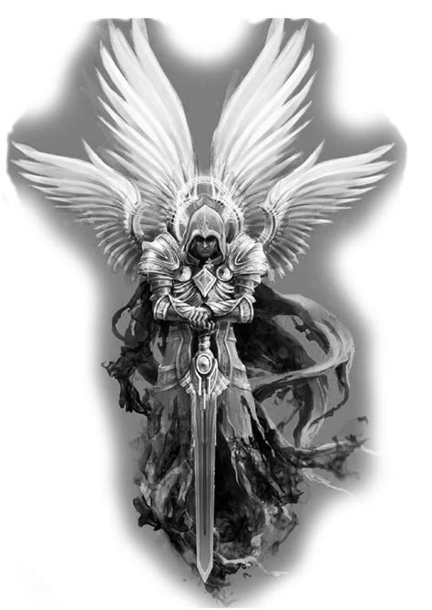 Angel Warrior Tattoo Dark Angel Tattoo Guardian Angel Tattoo Warrior Tattoos Upper Back