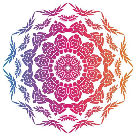 Premium Vector Gradient Color Mandala Pattern On White Isolated