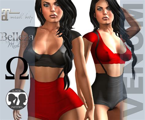 Second Life Marketplace Venom Boxed Red Bobbie Outfit