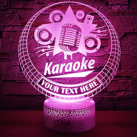 Karaoke Personalized 3D Night Light Lamp, Custom Karaoke Party Desk ...