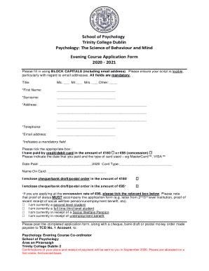 Fillable Online Psychology Tcd Application Form For Non Eu Visiting