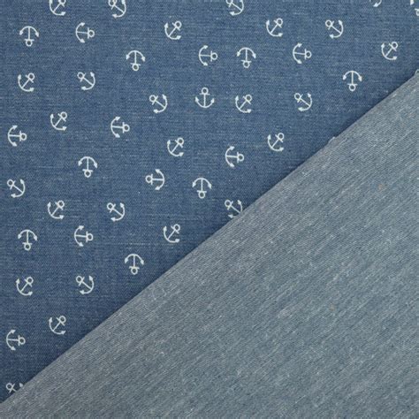 Tissu Jean L Ger Chambray Ancre Marine Bleu Moyen Tissus Hemmers