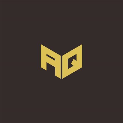 AQ Logo Letter Initial Logo Designs Template With Gold And Black