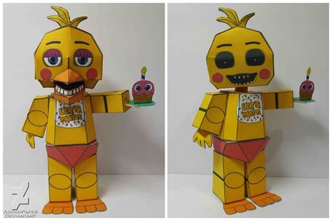 Five Nights At Freddys 2 Toy Chica Papercraft By Adogopaper On Deviantart