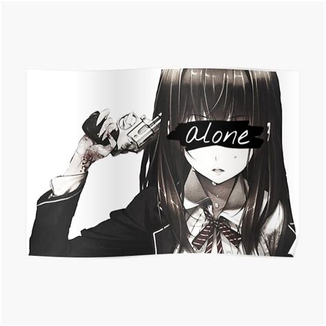 "sad alone anime girl" Poster for Sale by Jercole | Redbubble