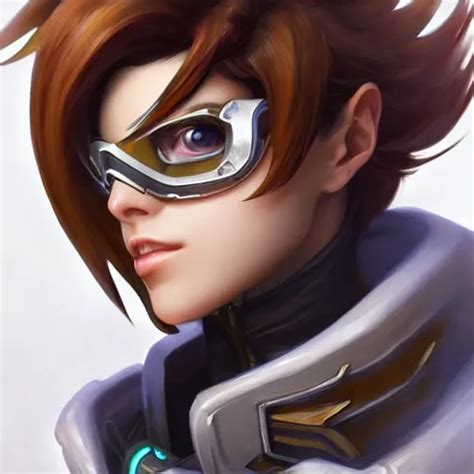 Closeup Portrait Of Tracer From Overwatch Dandd Stable Diffusion