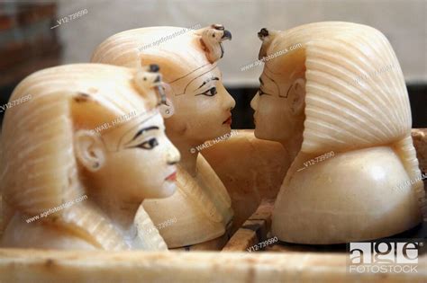 Alabaster Canopic Jars From Tutankhamun S Tomb At Egyptian Museum