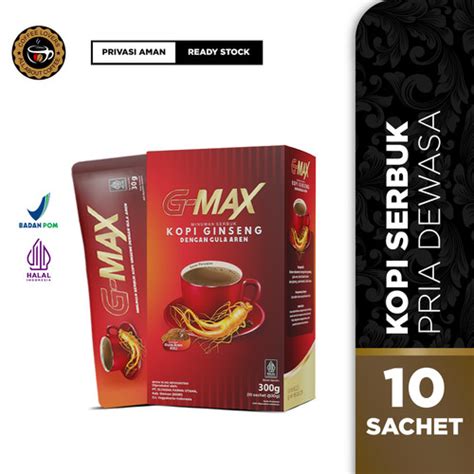 Jual G Max Kopi Ginseng Gmax Penambah Stamina Pria Dewasa Jakarta