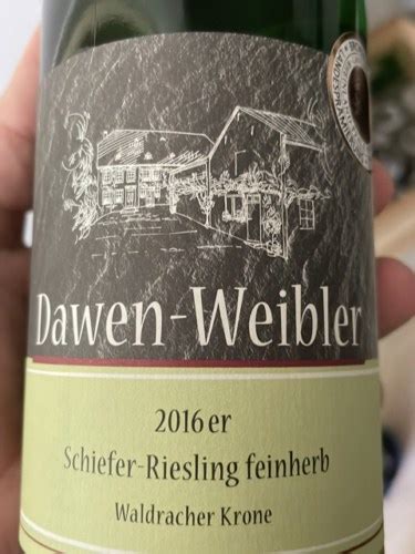 Dawen Weibler Waldracher Krone Schiefer Riesling Feinherb Vivino