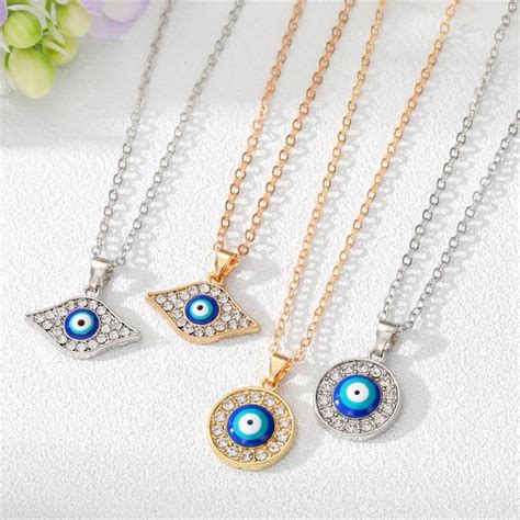 Collier Pendentif Mauvais Il En Strass Pour Femmes Et Filles Bijoux