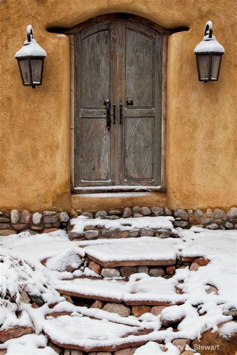 Santa Fe New Mexico After A Light Snow Beautiful Doors Unique Doors