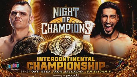 WWE Night Of Champions 2023 Gunther VS Mustafa Ali Official Match Card