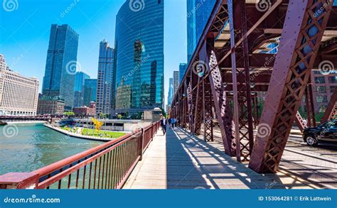 bridges  chicago river chicago usa june   editorial