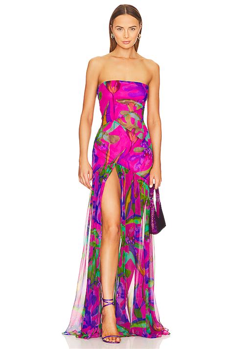 Retrofete Nicole Silk Dress In Tropical Leaf REVOLVE