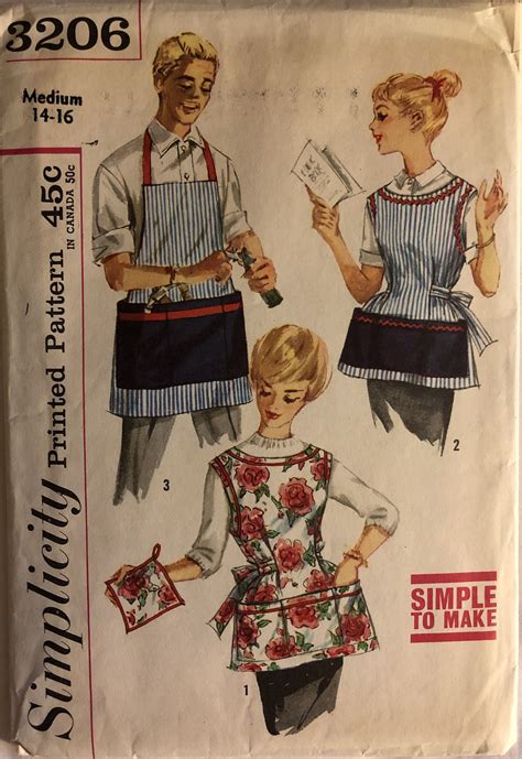 Vintage Apron Pattern Simplicity Patterns Vintage Apron Sewing