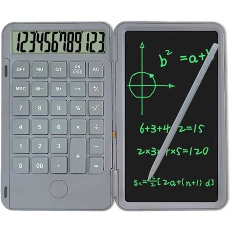 Calculatrice Tablette D Écriture 2 En 1 Bloc Notes Lcd Avec