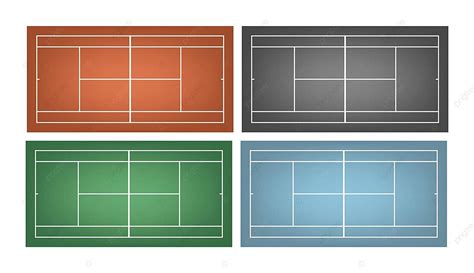 Set Of Tennis Courts Illustration Doubles Tennis Court Vector