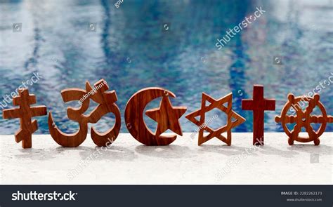 Religious Symbols Catholicism Islam Judaism Orthodoxy Stock Photo ...