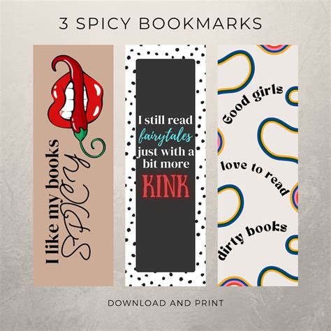 Spicy Bookmarks Bookmark Spicy Reader Accessory Etsy