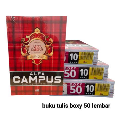 BUKU TULIS ALFA CAMPUS 50 LEMBAR BUKU BOXY ISI 10 DAN 5 BUKU Lazada