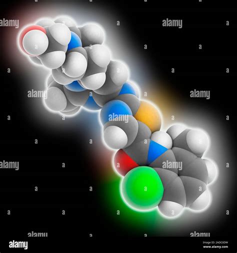 Dasatinib Molecular Model Of The Cancer Drug Dasatinib C H Cl N