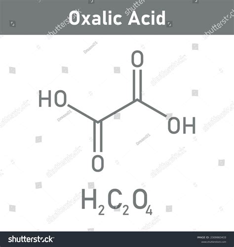 Chemical Structure Oxalic Acid H2c2o4 Chemical Stock Vector Royalty Free 2309983433 Shutterstock