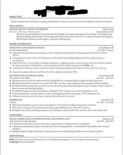 Resume For Recent Accounting Grad R Resumes