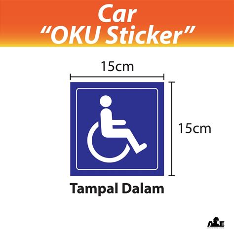 oku sticker pelekat static cling car kereta jpj size