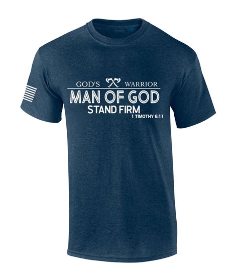 God's Warrior Man of God Stand Firm Bible Scripture Mens Christian ...