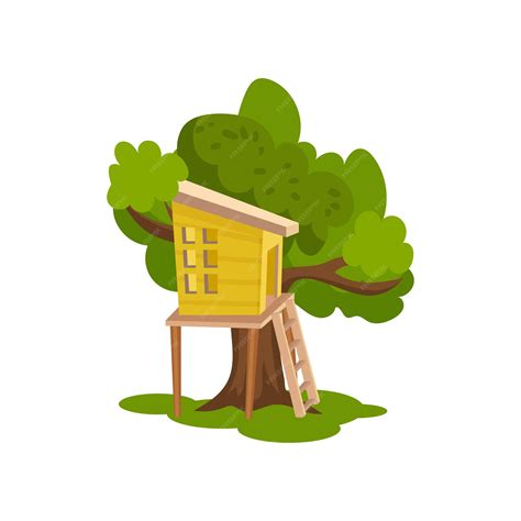 Casa En El árbol Cabaña De Madera En El árbol Para Niños Actividad Al