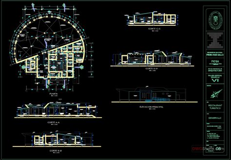 Restaurant Design Project Plan and Elevation AutoCAD File DWG